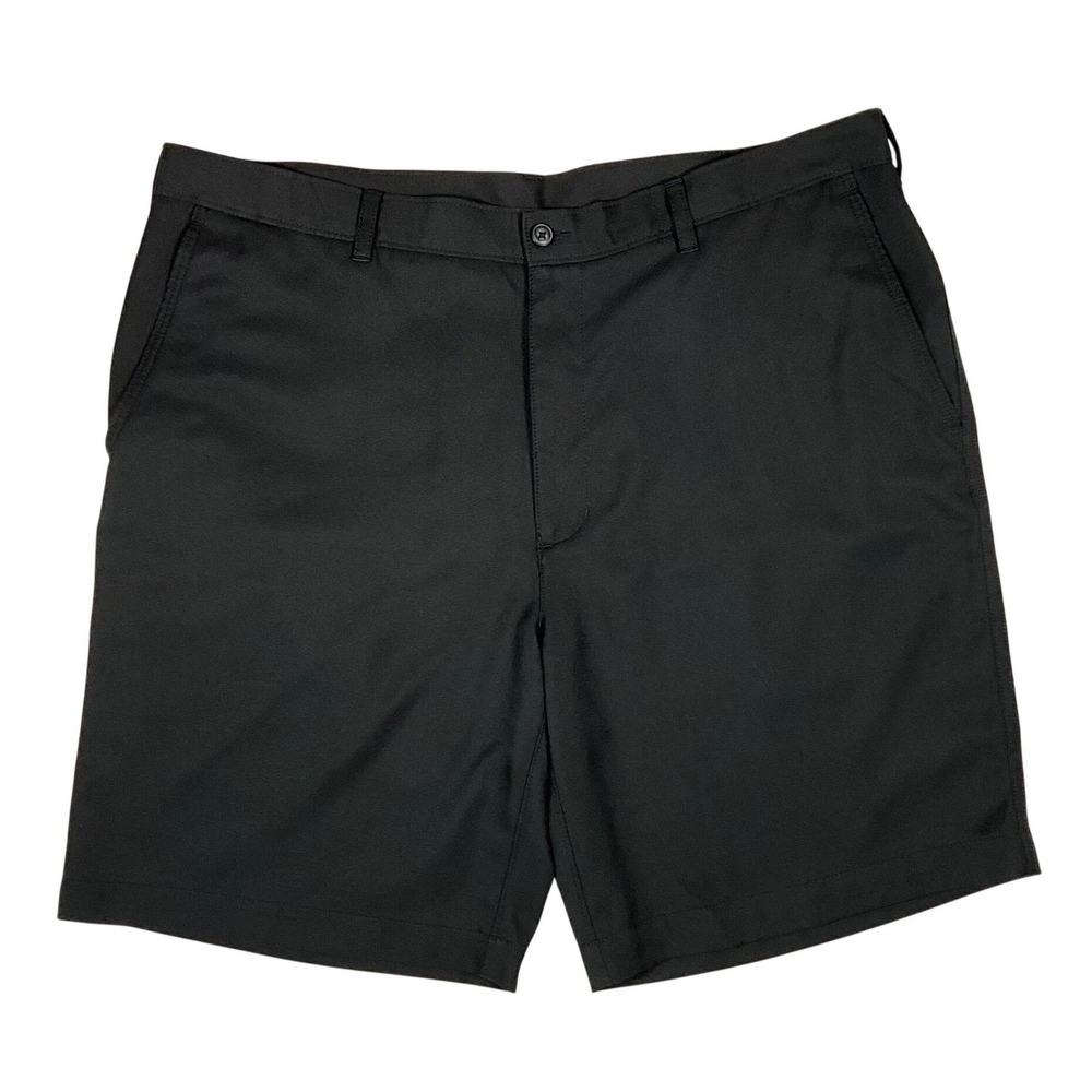 PGA Tour Mens Black Performance Golf Shorts Size 40 Flat Front